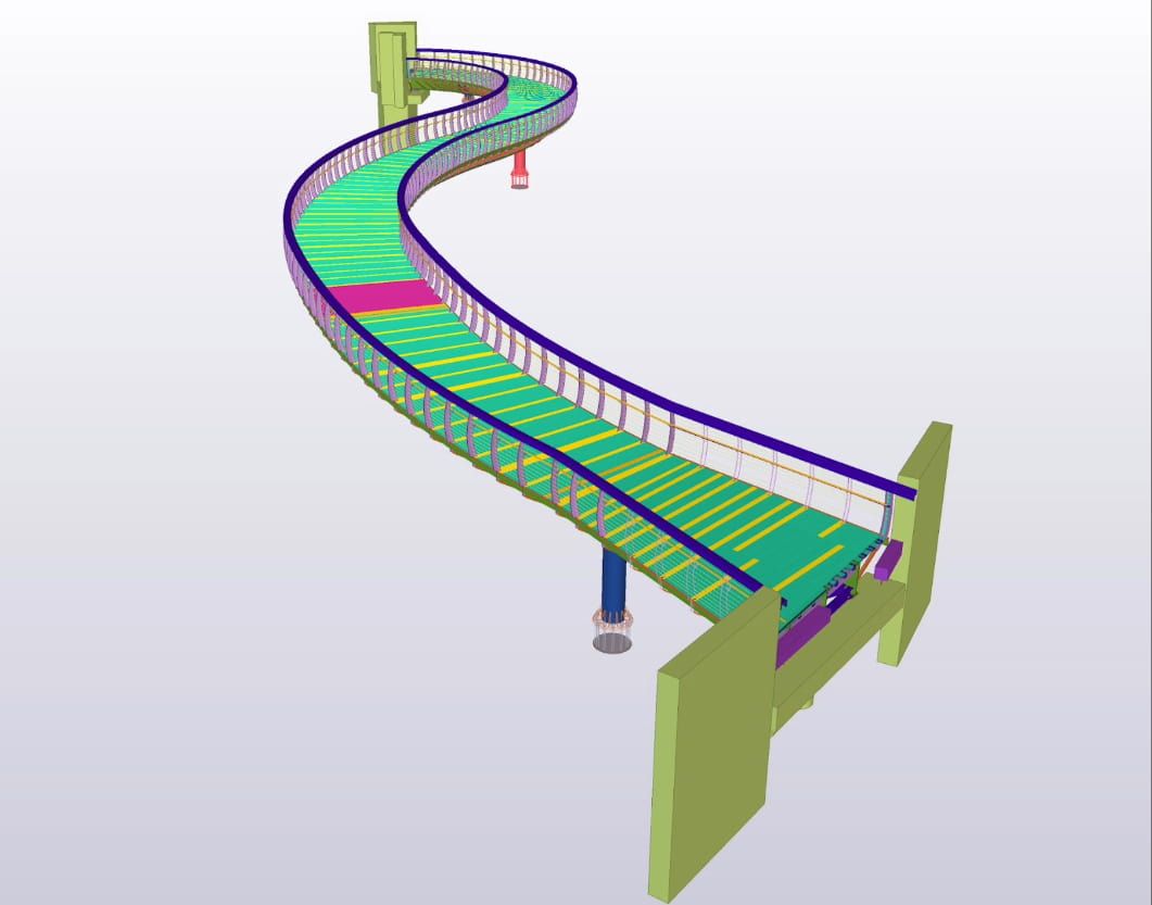 3D model of a bridge made with parametric design