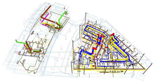 Die Koordination mit der Haustechnik wurde durch das Tekla-3D-Modell deutlich vereinfacht.