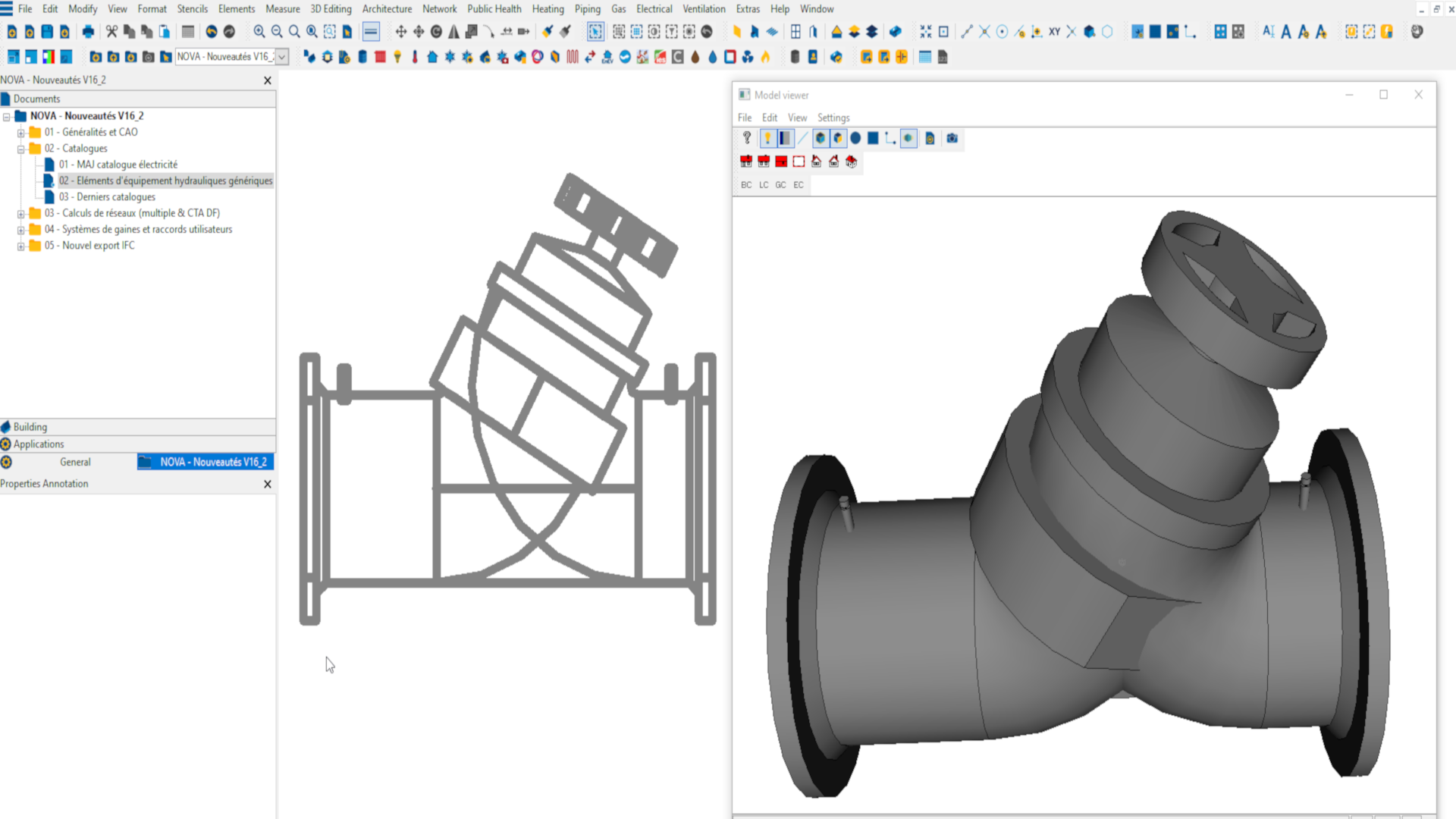 Generisches hydraulisches Symbol in Trimble Nova.