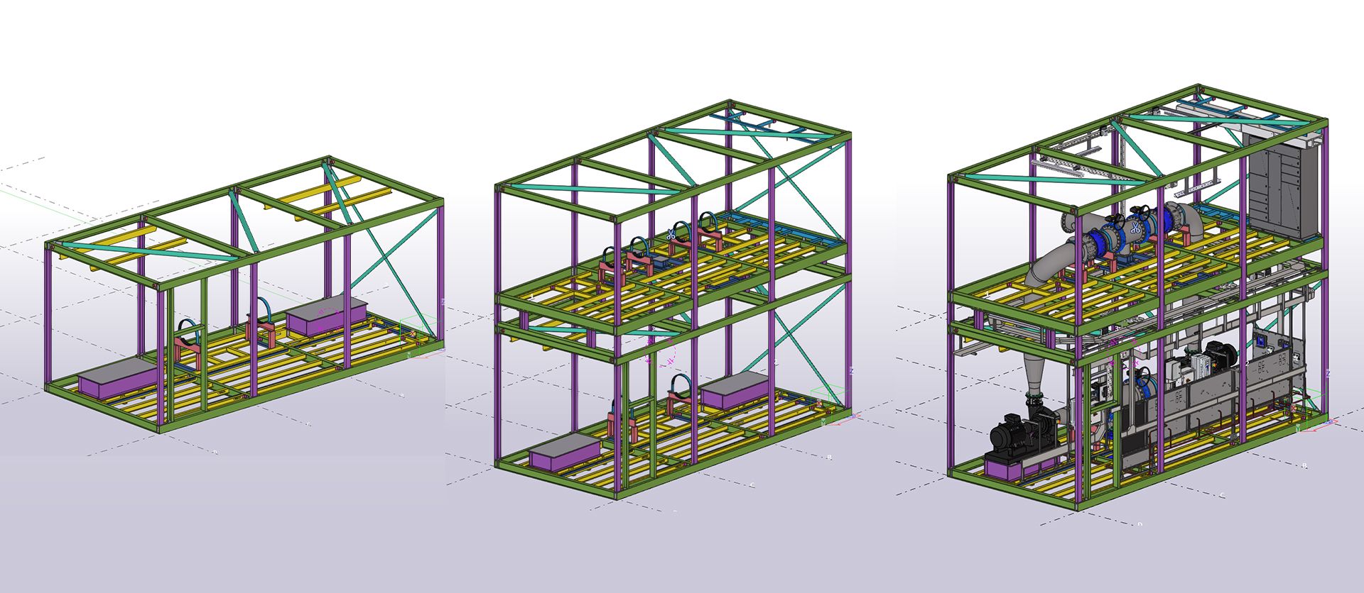 RSE make use of custom components within Tekla Structures, creating a blank ‘module’ template for the structural steelwork.