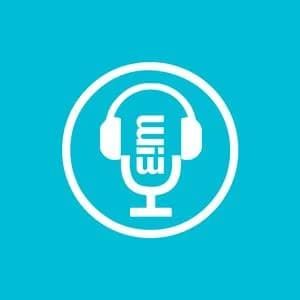 Logo for Women in BIM podcast featuring headphones and a microphone.