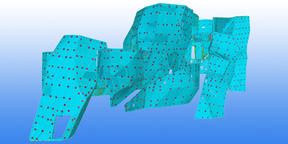 Structural core consisting of a series of solid volumes called icebergs.