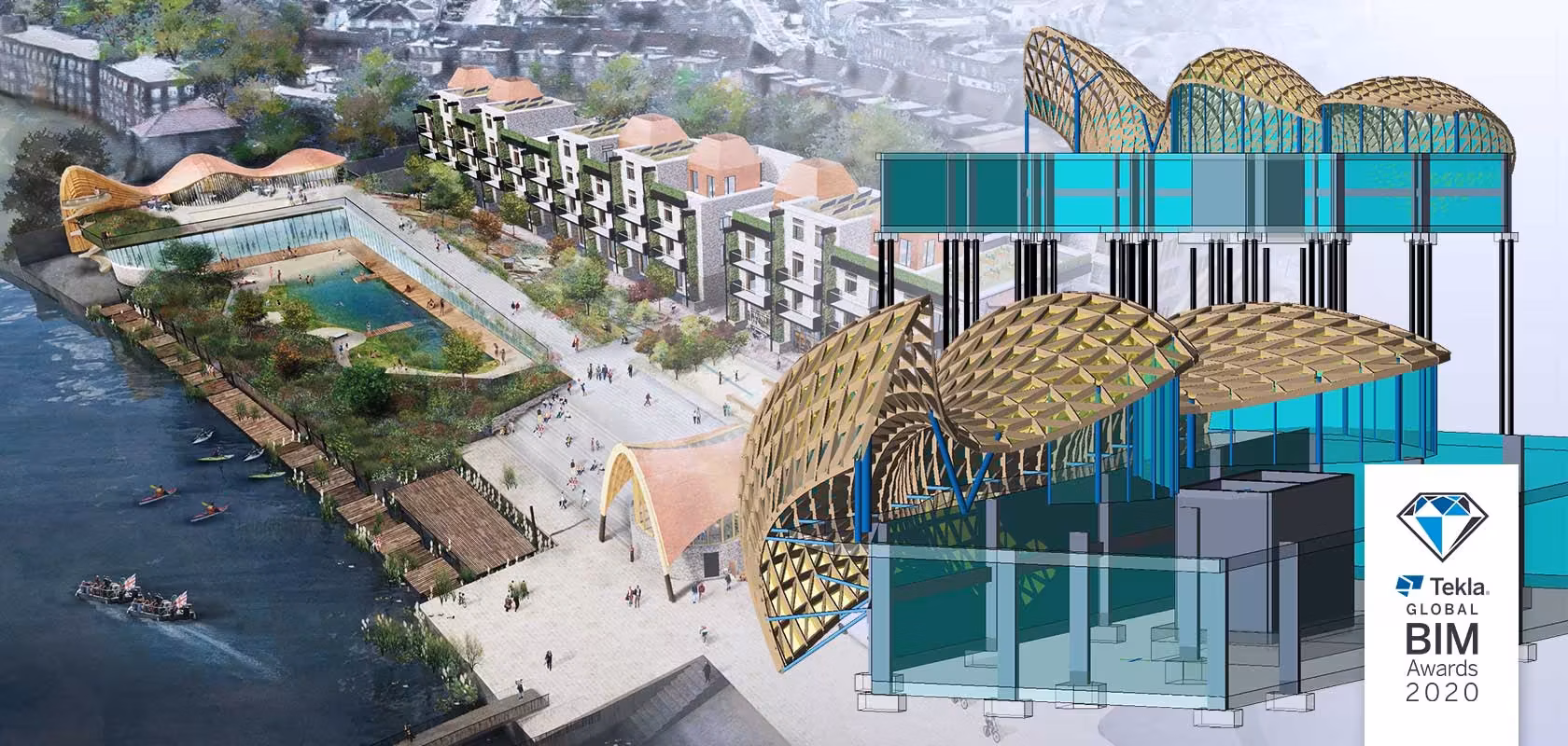 Tekla model of Twickenham Riverside Development