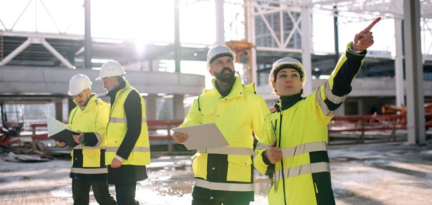 Group of construction workers at the jobsite