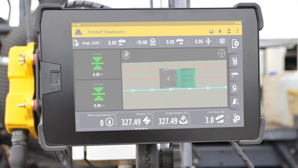 Trimble Roadworks display