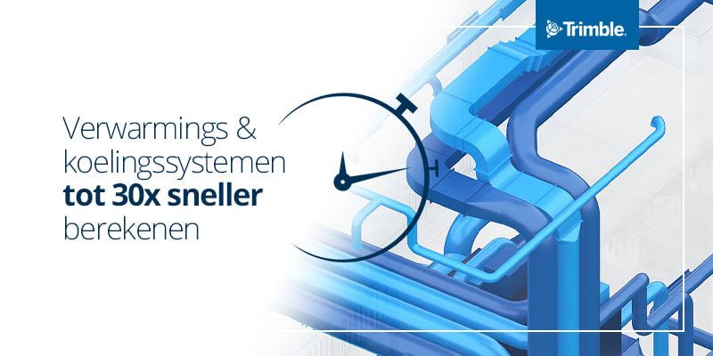 Image showing a graphic with text and pipes, representing Trimble's heating and cooling system solutions.
