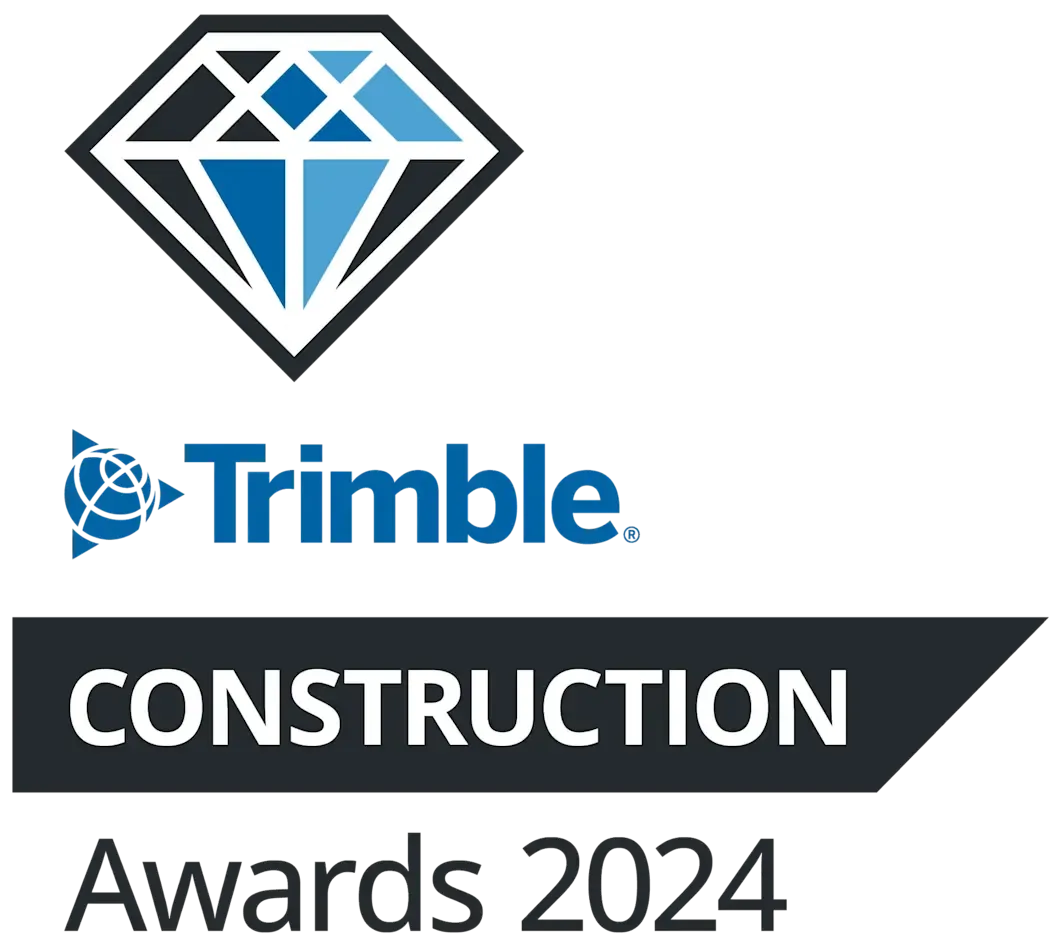 Trimble Construction Awards 2024 logo with a diamond icon.