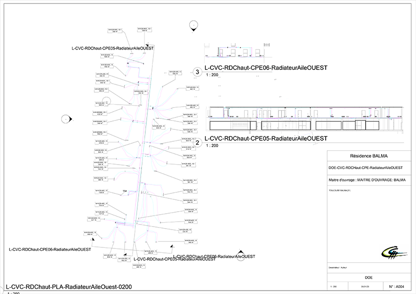 Architectural drawing of HVAC systems for Residence BALMA.