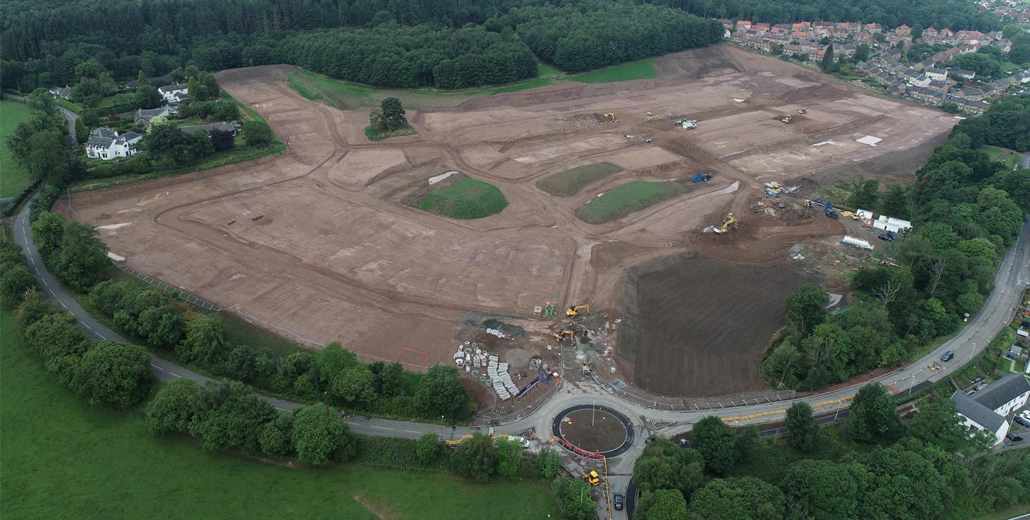 Drone shot of work site