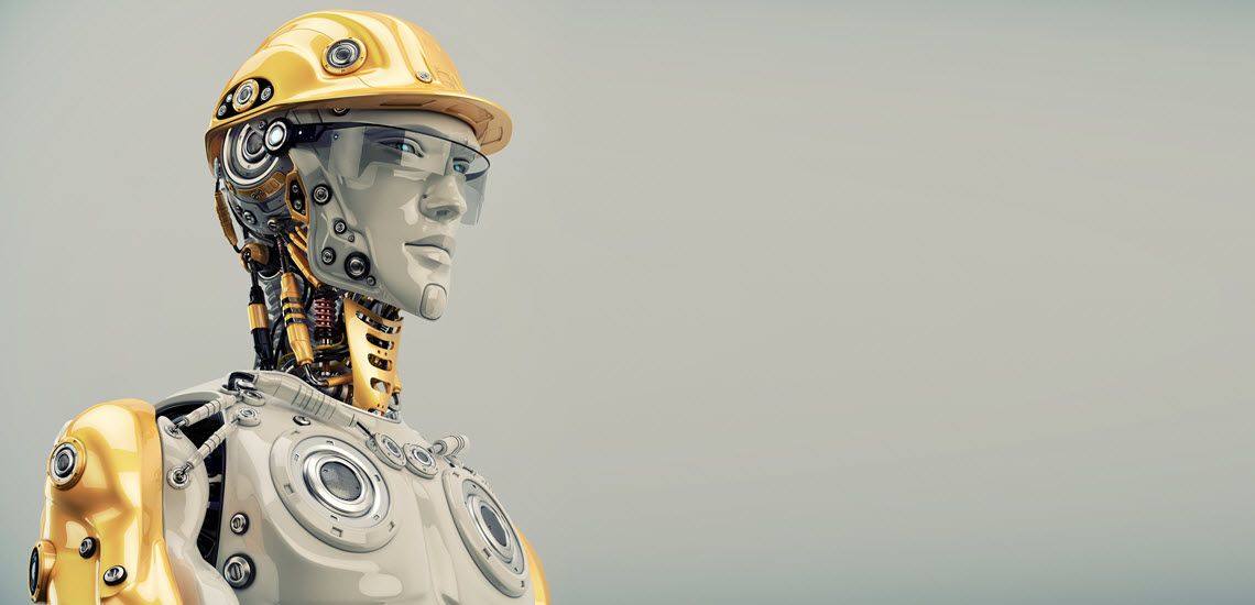 Futuro robô de construção humanoide