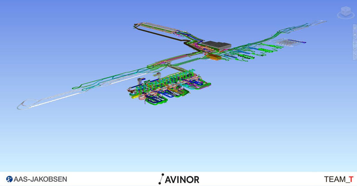 3D rendering of a baggage handling system.