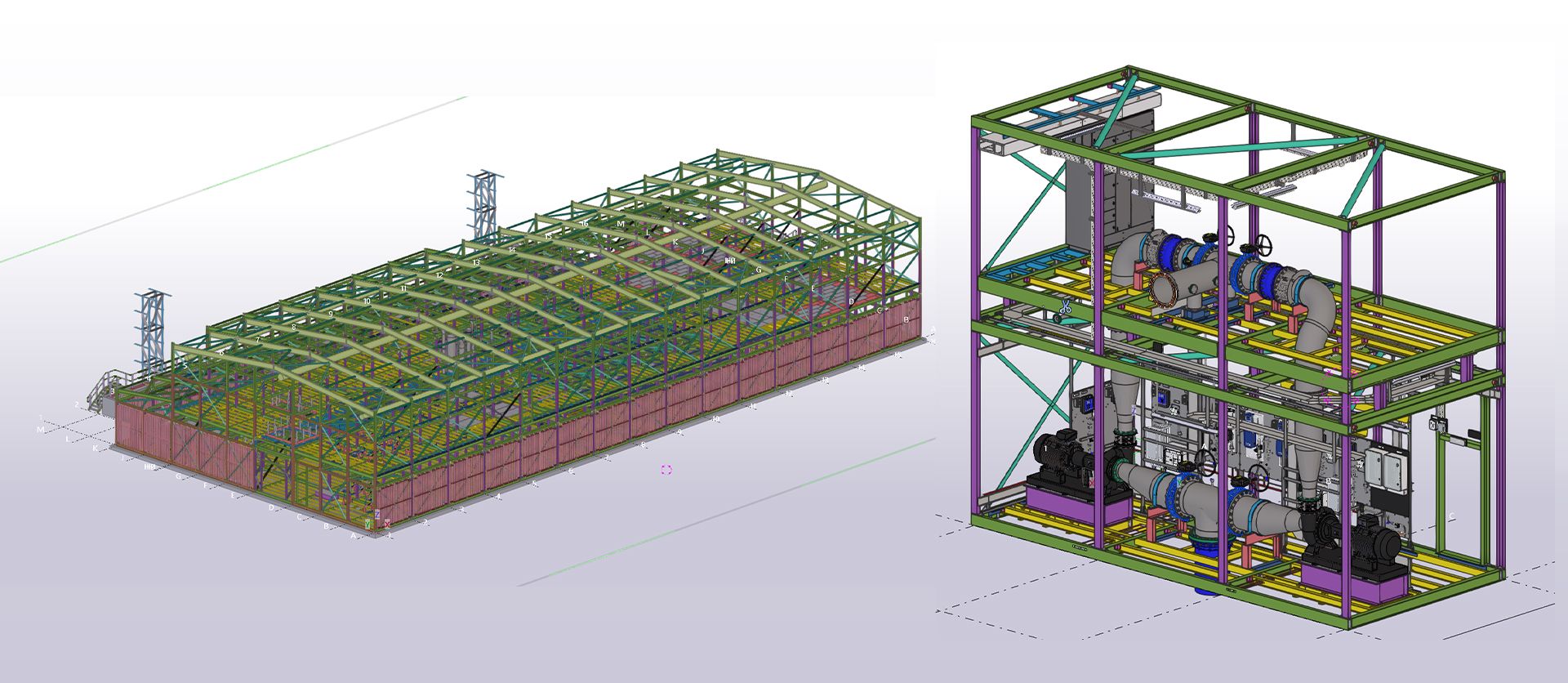 Tekla Structures multi-user capabilities allow teams to work on the same model at the same time.