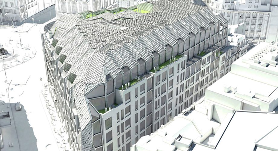 Architect's render of One Sherwood Street, an offisite project that won Design4Structures a UK Tekla Award