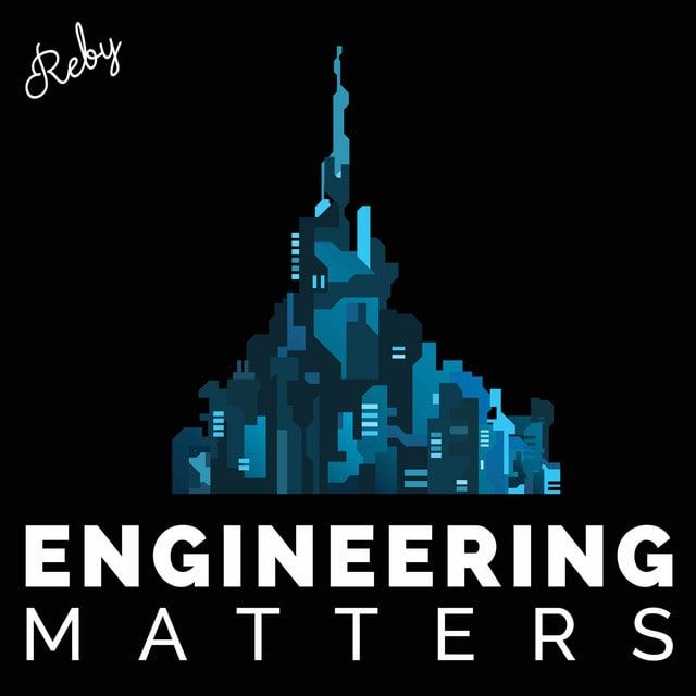 Stylized futuristic cityscape graphic with ENGINEERING MATTERS text.