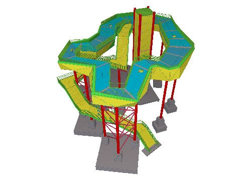 Das Tekla-Structures-Modell als zentrales BIM-Modell fĂĽr alle nachfolgenden Gewerke.