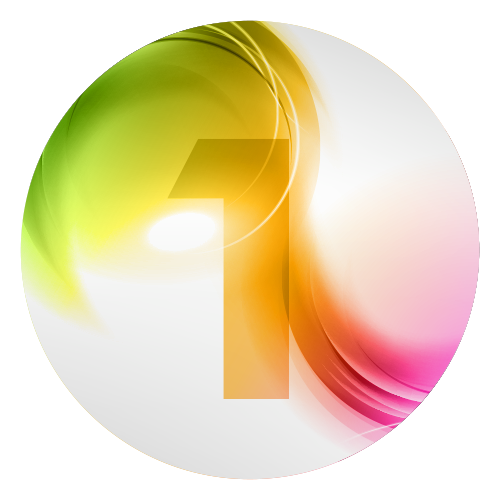 Circular infographic. A colourful number 1