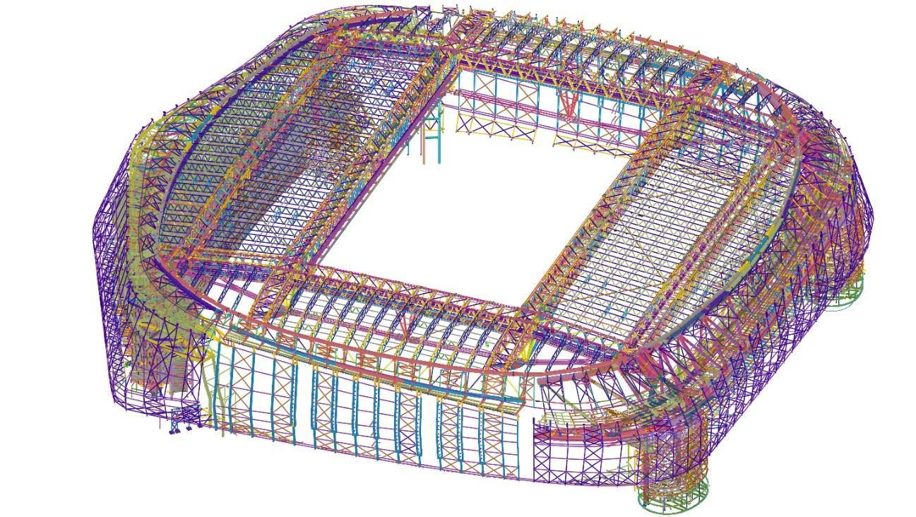 3D model of the Santiago Bernabéu Stadium under renovation