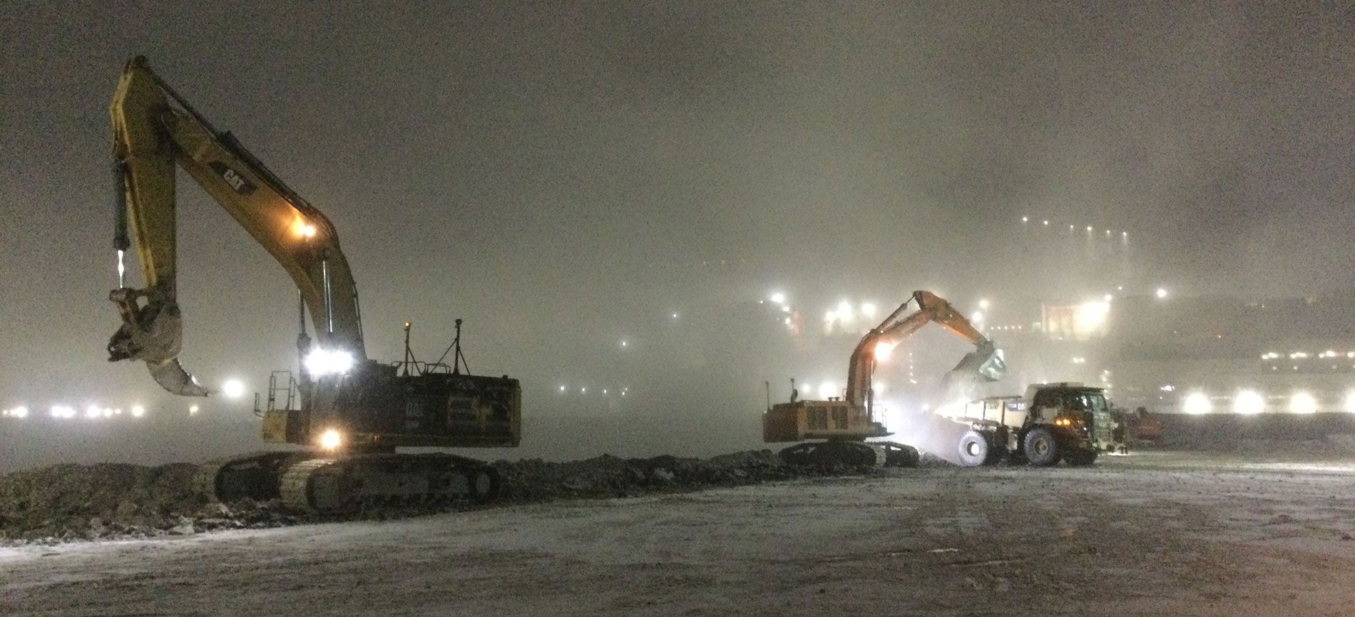 Machines working at night