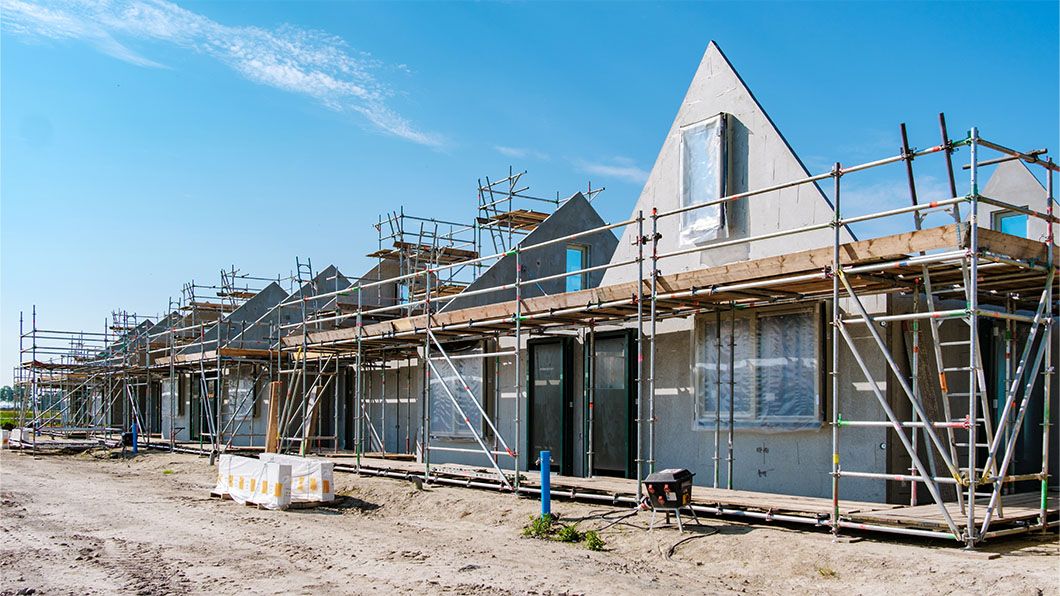 Housing complex under construction in Netherlands.