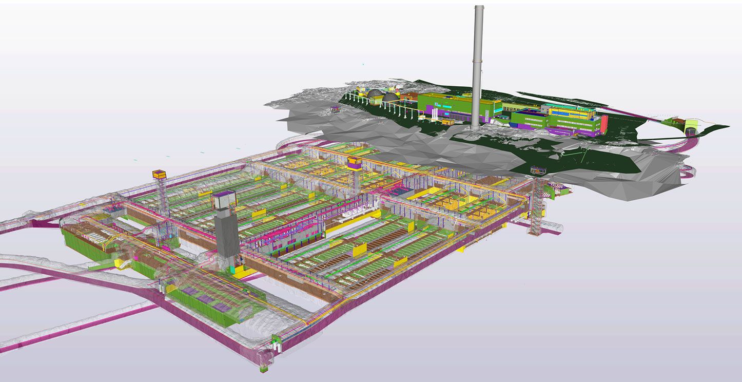 Detailed Building Information Model of Blominmäki wastewater treatment plant