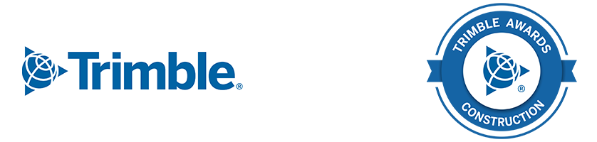 Trimble logo and Trimble Construction Awards badge.