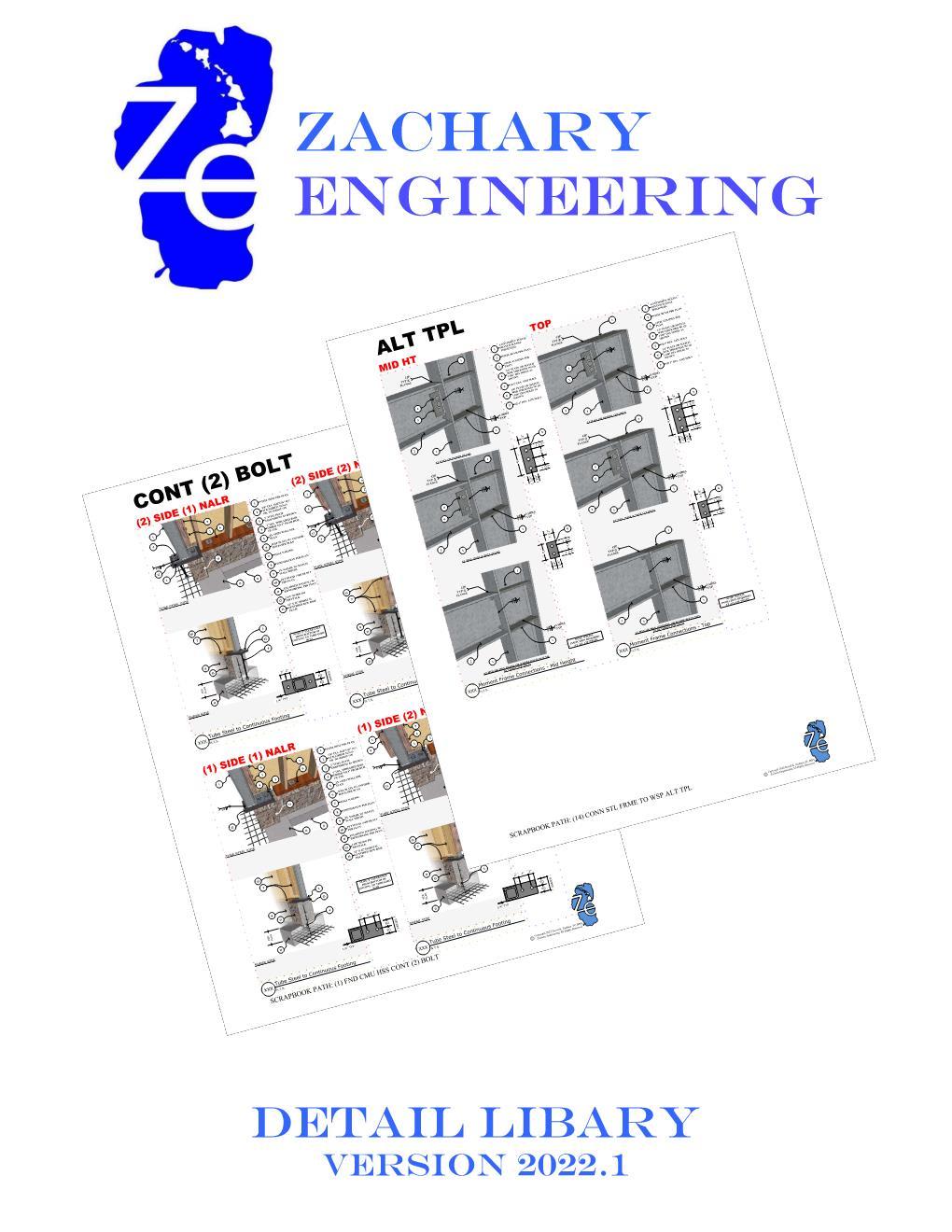 Image montrant deux exemples de pages de la bibliothèque détaillée de Zacahry Engineering