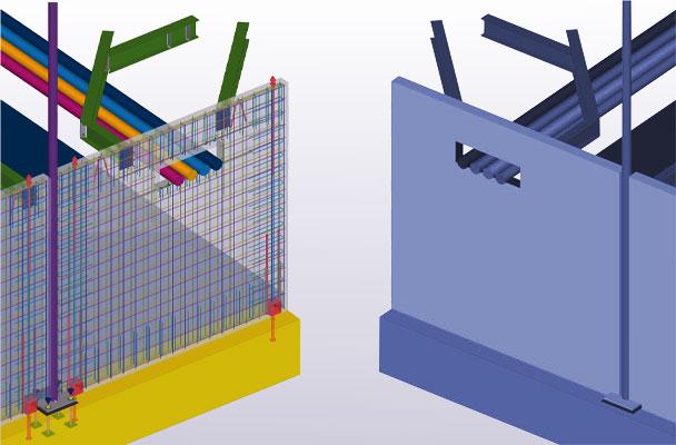 Two building information models (BIM) with different level of development (LOD)