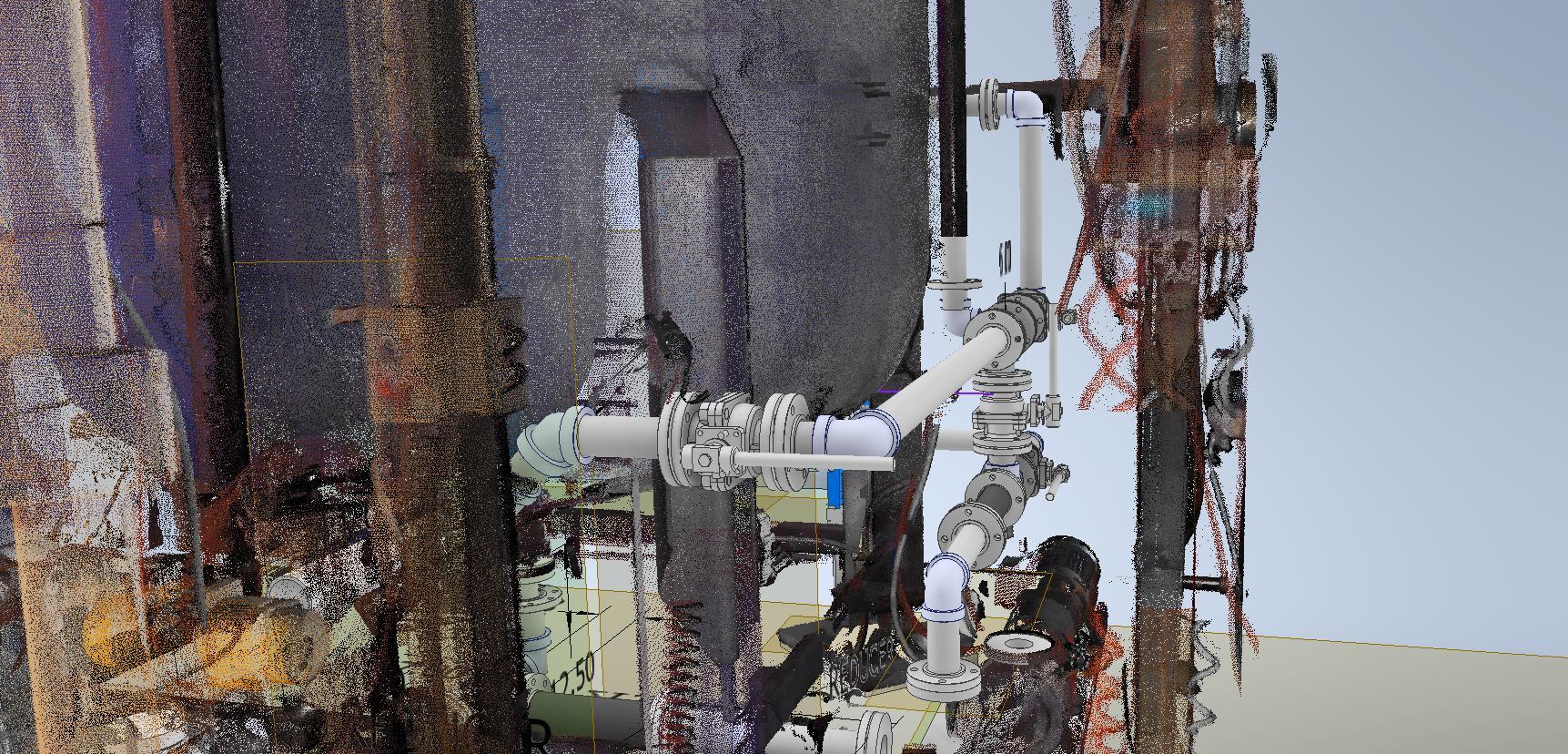 3D model of a piping upgrade project.