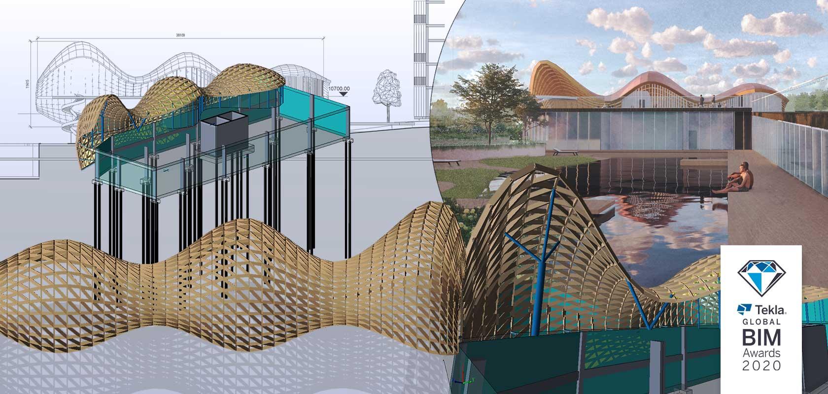 Community wellbeing center with a timber canopy and reinforced-concrete frame in Twickenham
