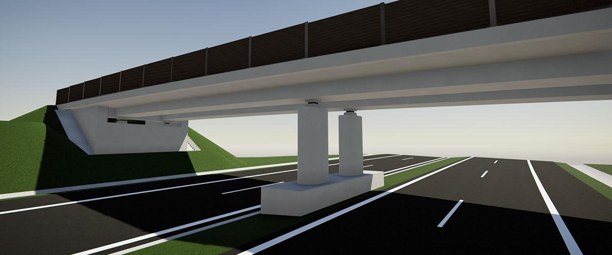 Visualisierung der geplanten Brücke im Tekla Visualizer