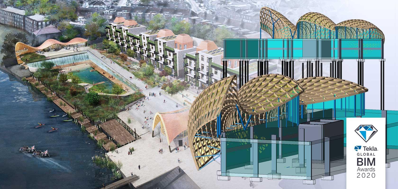 Tekla model of Twickenham Riverside Development