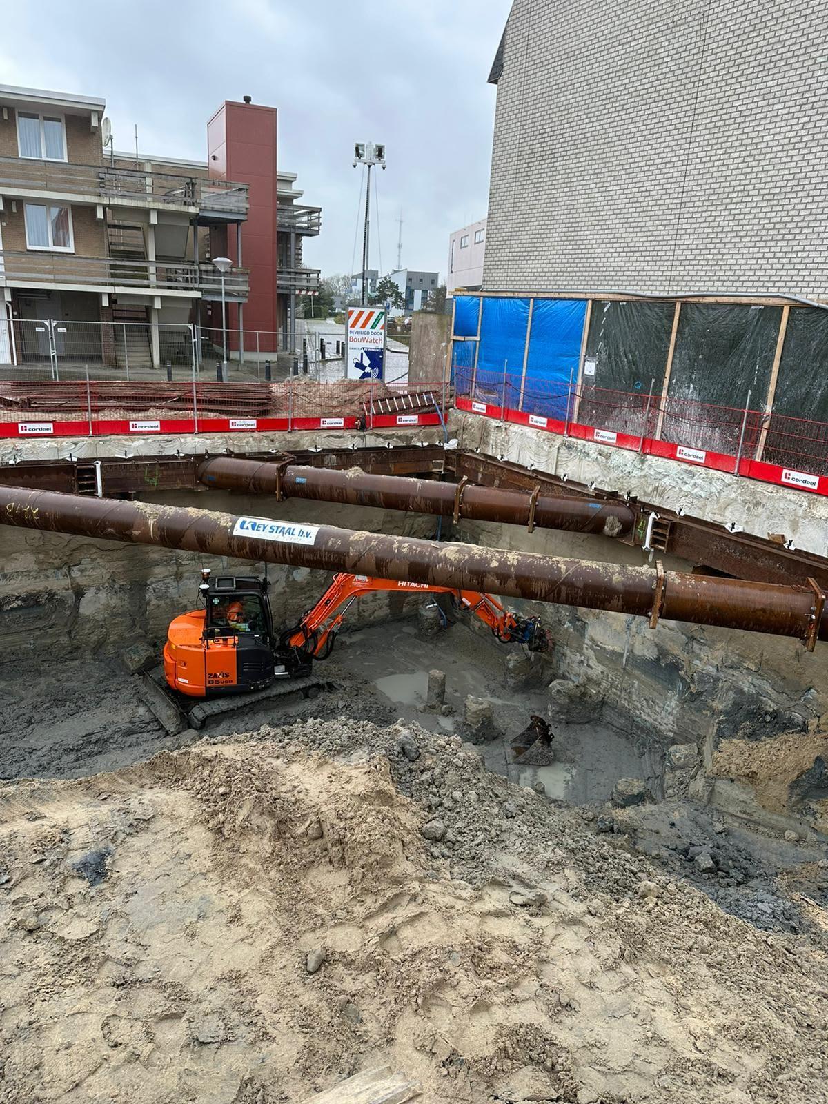 Civil contractor using construction technology on a machine in the field with a text overlay indicating this is the third art