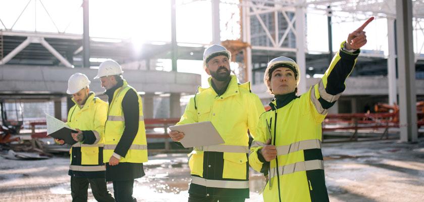 Group of construction workers at the jobsite