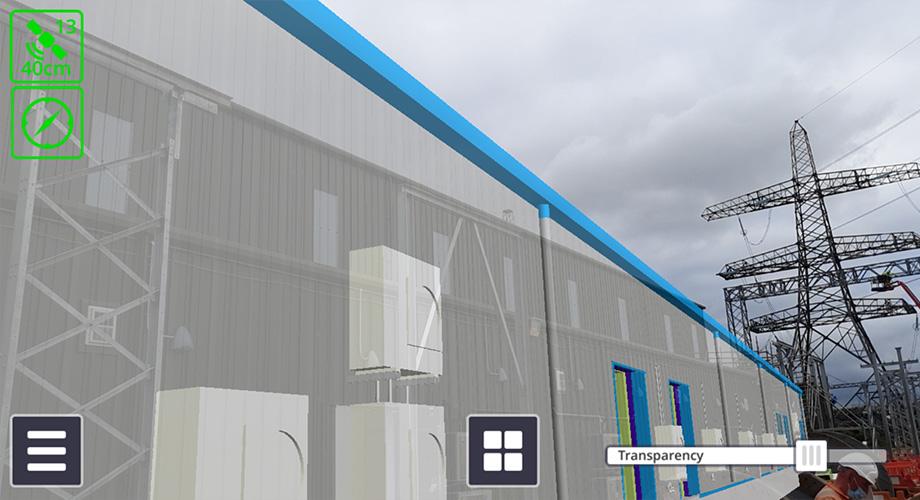 screenshot of visualisation software, Trimble SiteVision