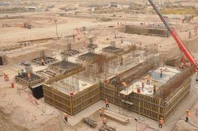 Wall Rebar placement, 2nd stage concrete