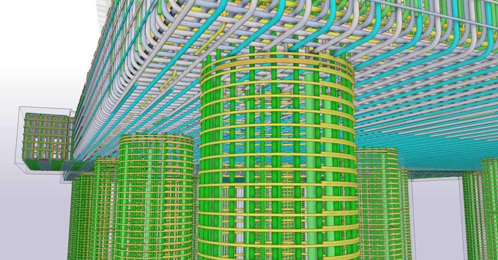 Randselva-Brücke: Bewehrung in Tekla Structures