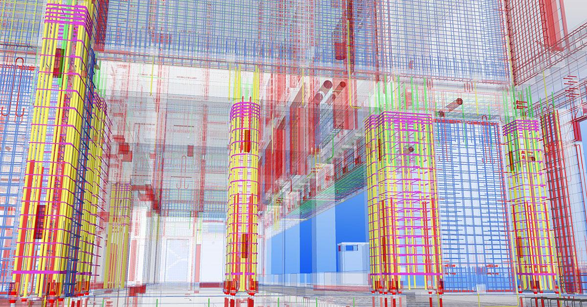 Luminary model with rebars made using Tekla Structures