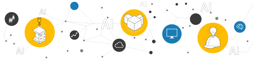 Graphic showing connections made with AI