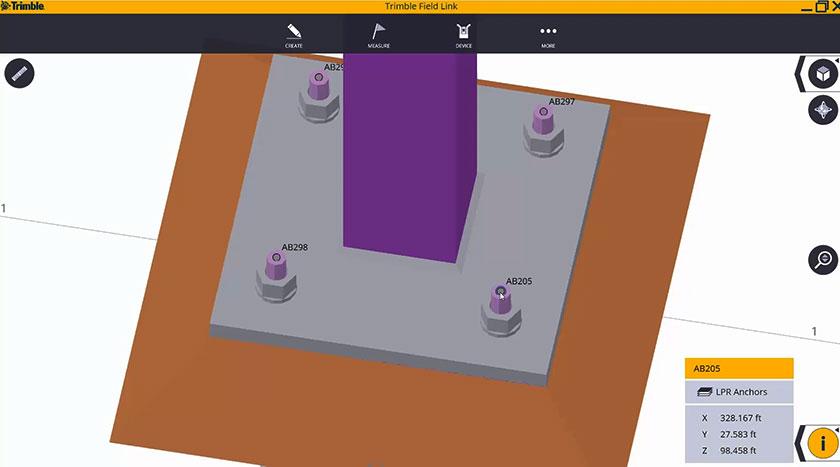 The surveyors have access to the Tekla Structures model so they can create points both in Trimble FieldLink software and in T