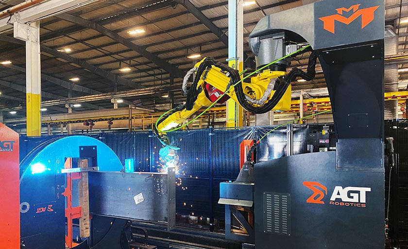 AGT welding robot in action at Schulte facility