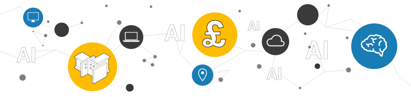 Graphic showing connections made with AI