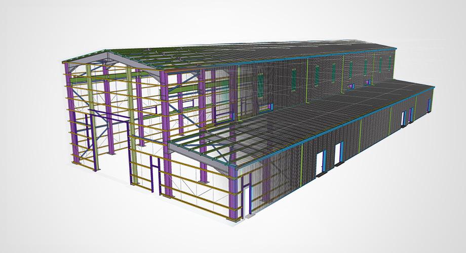 screenshot of Littlebrook Power Station model in Tekla Structures