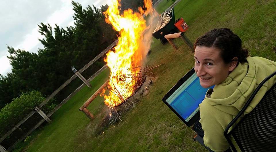 Modeling with Tekla Structures by a bonfire in North Dakota