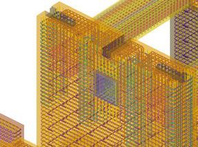 Embedded plate (grey color block) penetrates in the wall at top level