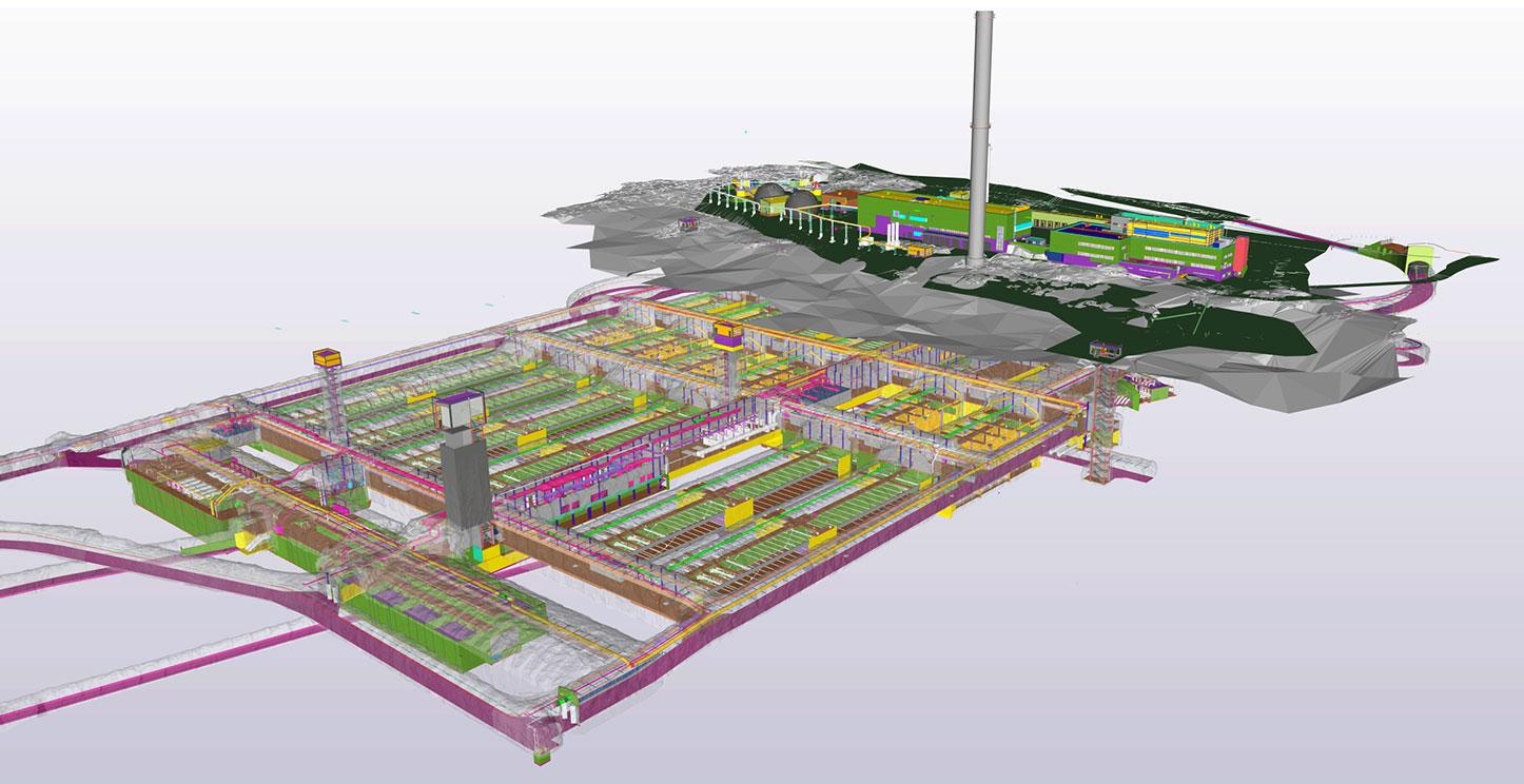 Detailed Building Information Model of Blominmäki wastewater treatment plant