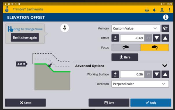 Trimble earthworks screenshot