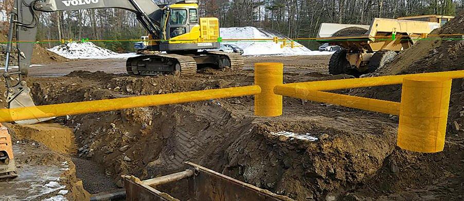 Trimble SiteVision showing piping layout